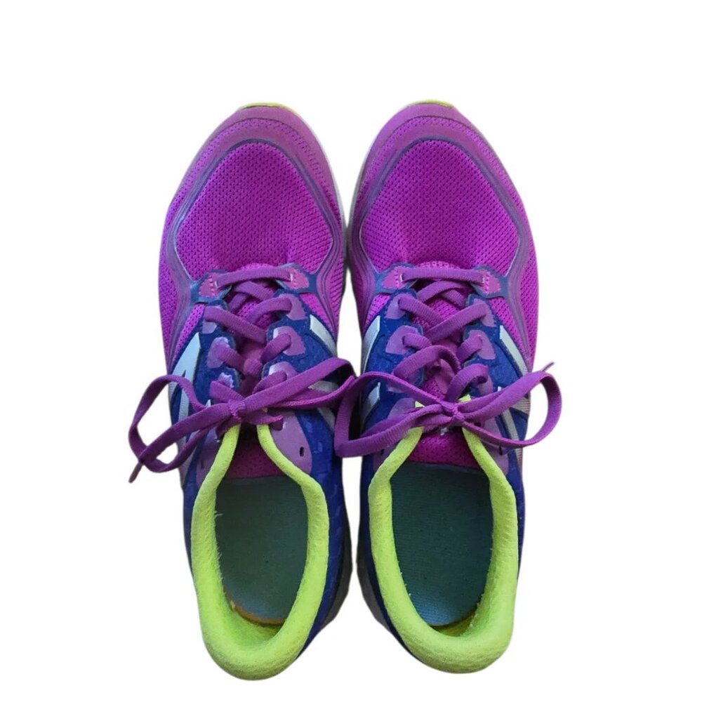 purple and green new balance running shoes size 10